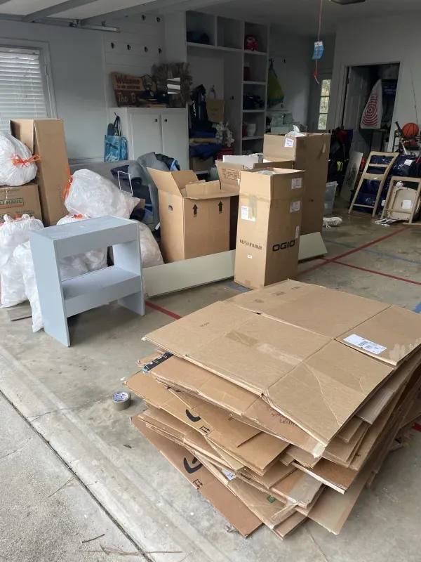 Cluttered space before junk removal
